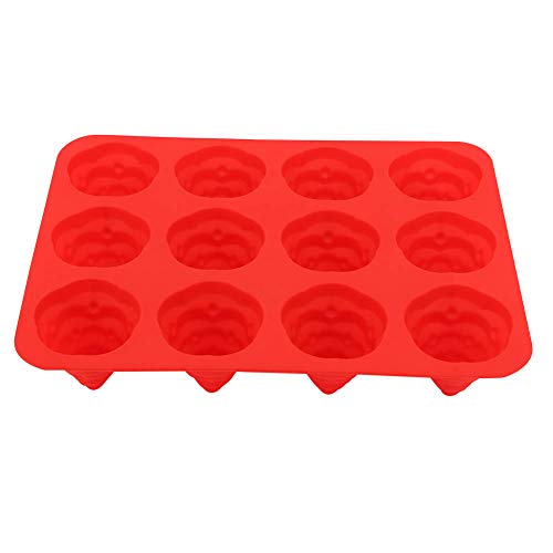 ANKROYU Weihnachtsbaum Silikonform DIY -Kuchenform 12 Loch für Mousse Schokoladen Muffin Backwerkzeug Sicheres Haltungsmittel -Mikrowellenofen Kühlschrank Gefrierfreundlich rotes G (Rot) von ANKROYU