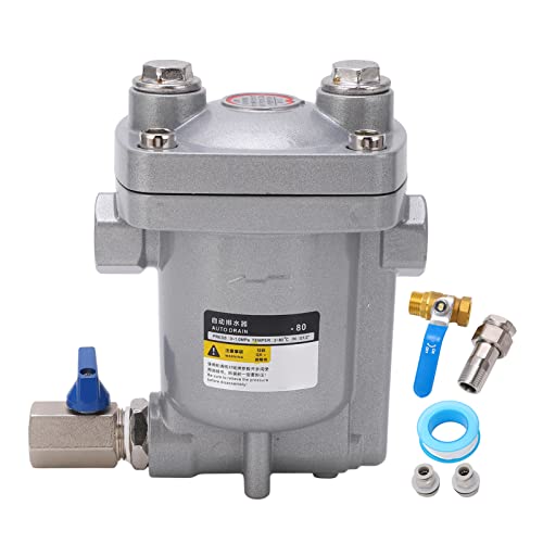 Automatisches Abflussventil Hochdruck schwimmendem Design Anti -Clogging Edelstahl -Schwimmerkugel für Luftkompressor Tank Wasserabfluss Aluminiumlegierung Häuser Haltbar (ADTV-80 G1/2 ") von ANKROYU
