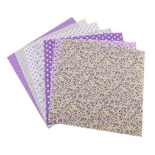 Baumwollstoff -Bettwäsche -Kit 7PCs Sortierte Quadrate 100% Baumwollweiche bequeme DIY -Design für Home Decoration Crafting Quilt nähen rot lila 50x50 cm (Lila) von ANKROYU