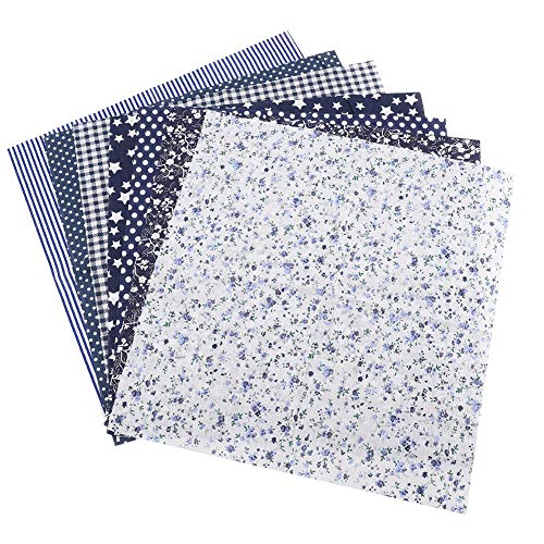 Baumwollstoff-Quadrate für Bettwäsche, vorgeschnitten, DIY, sortiert, weich und bequem, für Heimdekoration, Basteln, Quilten, Nähen, dunkelblaue Serie, 25 x 25 cm, 7 Stück Baumwollstoff-Quadrate für Bettwäsche, vorgeschnitten, DIY, sortiert, weich und bequem, für Heimdekoration, Basteln, Quilten, Nähen, dunkelblaue Serie, 25 x 25 cm, 7 Stück von ANKROYU