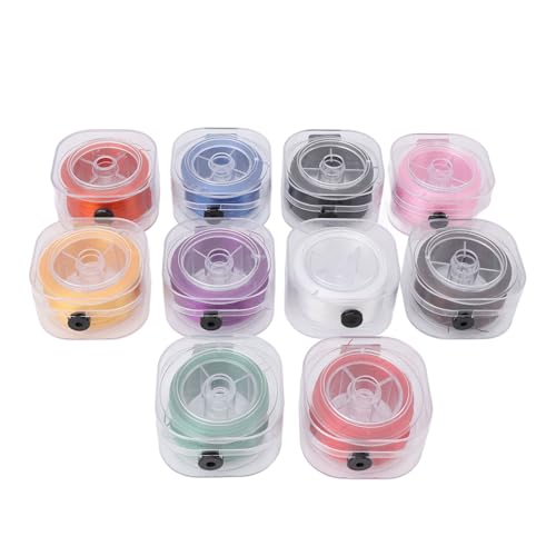 Flaches elastisches Armband String Premium Dehnbares elastisches Gewindekabel für Schmuckherstellung von Handwerksprojekten Polyurethanmaterial 0,8 mm 10 Rollen 10 Farben 1000 Flaches elastisches Armband String Premium Dehnbares elastisches Gewindekabel für Schmuckherstellung von Handwerksprojekten Polyurethanmaterial 0,8 mm 10 Rollen 10 Farben 1000 von ANKROYU