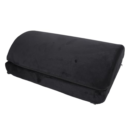 Fußruhe schwarze ergonomische Höhe einstellbare Halbzylinder hoher Rebound -Speicher Schaumschemel für Büro für bequeme Schreibtisch Support Schwarzer Velboa Stoff 44x30x15 cm von ANKROYU