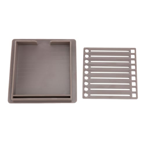 Haftnotizhalter-Organizer, durchsichtiger Rahmen, Vorlagenbox für 3 x 3 Zoll große Notizblöcke, Büro- und Schulbedarf, ABS-Material (Braun) von ANKROYU