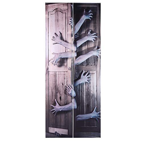 Halloween -Türaufkleber -Abziehbilder wasserdicht haltbar selbstklebend PVC Material Horror Design für Home Party Decoration 200x77cm (WSMT002) von ANKROYU