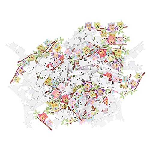 Holzknöpfe, Cartoon-Eulen-Muster, Nähknöpfe, 2 Löcher, Bastelknöpfe für Kleidung, Dekoration, DIY-Handwerk, 100 Stück, Sperrholzmaterial Holzknöpfe, Cartoon-Eulen-Muster, Nähknöpfe, 2 Löcher, Bastelknöpfe für Kleidung, Dekoration, DIY-Handwerk, 100 Stück, Sperrholzmaterial von ANKROYU