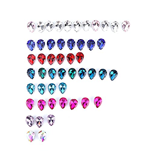Krallen-Strasssteine, DIY-Dekoration, gemischte Farben, ovale Strasssteine, PVC, Edelstahl, 1,7 x 1,1 cm, 50 Stück, zum Basteln, Kleidungszubehör Krallen-Strasssteine, DIY-Dekoration, gemischte Farben, ovale Strasssteine, PVC, Edelstahl, 1,7 x 1,1 cm, 50 Stück, zum Basteln, Kleidungszubehör von ANKROYU