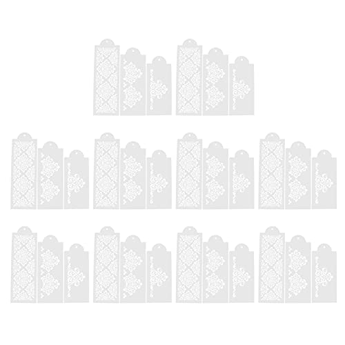 Kuchenspray Schimmel Kuchen Border Präge Schimmel Kuchen dekorieren Schablonen Backschablonen PVC Durchscheinende Multisize 30pcs für Hochzeits Geburtstag Hauswarming Jubiläum von ANKROYU