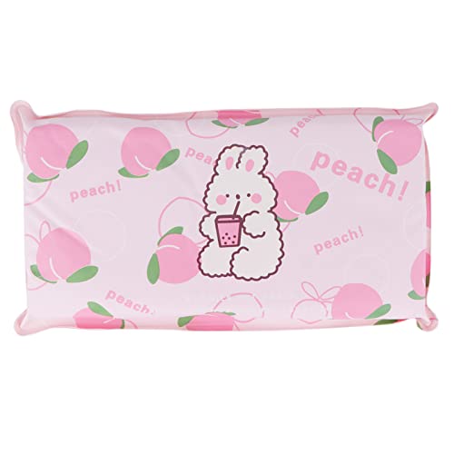 Kühlkissen Eiskristallkühlkissen falten Temperaturreduzierende Kissen für Erwachsene Kinder Büro Nickerchen Reise PVC -Material 17.5 x 32 x 4 cm 1379g (8752 Peach Rabbit Foundation) von ANKROYU
