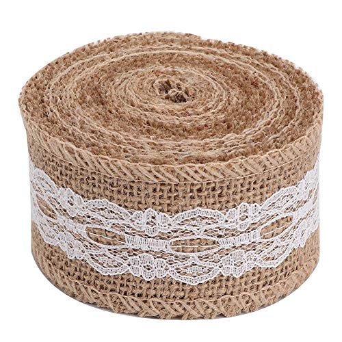 Leinenspitzen Ribbon Roll natürliche Farbe Schöne Spitzendekoration exquisite Handwerkskunst leicht zu schneiden für Hochzeits Weihnachten DIY Accessoires Material Leinen (C Typ) von ANKROYU