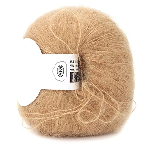 Mohair-Garn, Angora-Wollgarn, Weiches Mohair-Stricken, Angora-Mohair, Weiche Sportliche Wolle, Beliebtes Weiches Mohair-Garn Zum Häkeln, Geeignet Zum Stricken von Schals, Tüchern(khaki) von ANKROYU