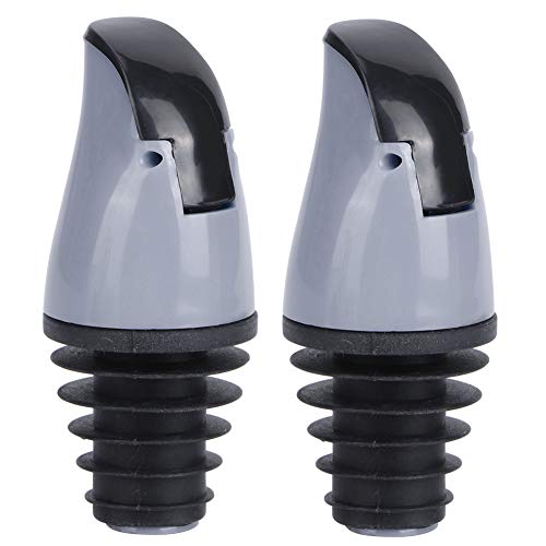 Ölflasche gießen Ausguss Stopper Anti-Laughaut glattes Ausgang Haltbares Abs Silikonmaterial für Rotwein Sojasauce Essigflaschen hellblau grau 2pcs (Grau) von ANKROYU