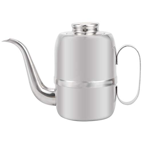 Öltopf aus Edelstahl, Sojasaucenflasche, Küchenteekanne, elegantes, auslaufsicheres, tropffreies Design für die Hausmannskost, Edelstahl, hochglanzpoliert, 225 g, 302 g (24o klein) von ANKROYU