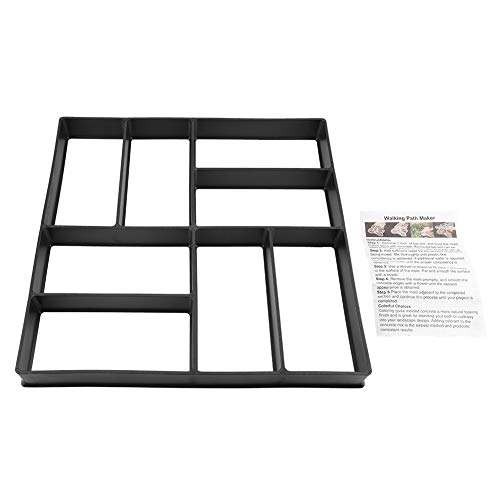Pflastern Pflasterbetonform Trittstein Schimmelpilze Garten Rasenweg Pflastersteine ​​Geometrische Muster Haltbar wiederverwendbares Kunststoffmaterial schwarz 40 x 40 x 4 cm für von ANKROYU
