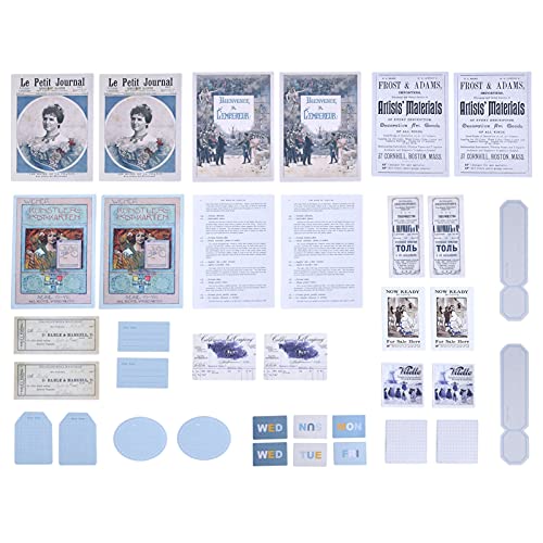 Retro -Aufkleber Pack von 40 wasserdichten staubdichtem, leicht zu reißen selbstklebenden dekorativen Aufklebern für Laptop -Koffer Autofahrrad Skateboard Ökofreundliches Material (Indigo -Stimmung) von ANKROYU
