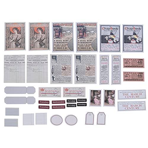 Retro -Aufkleber Pack von 40 wasserdichten staubdichtem, leicht zu reißen selbstklebenden dekorativen Aufklebern für Laptop -Koffer Autofahrrad Skateboard Ökofreundliches Material (Rotes Tagebuch) von ANKROYU