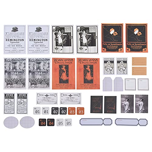 Retro -Aufkleber Pack von 40 wasserdichten staubdichtem, leicht zu reißen selbstklebenden dekorativen Aufklebern für Laptop -Koffer Autofahrrad Skateboard Ökofreundliches Material (Schwarzer Raum) von ANKROYU