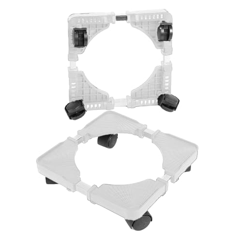 Rolling Pflanzenständer einstellbare Universal Pflanzenbasis mit n Flexibler Rollblumentopfhalter für Garten Hof Wohnzimmer Plastik 600 g (Weiß) von ANKROYU