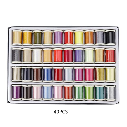 Stickmaschinen-Polyestergarn, 40-Farben-Set, Premium-Qualität, 135D/2, DIY-Nähgarn-Set zum Nähen mit der Handmaschine, Basteln von Kleidung und Heimdekoration Stickmaschinen-Polyestergarn, 40-Farben-Set, Premium-Qualität, 135D/2, DIY-Nähgarn-Set zum Nähen mit der Handmaschine, Basteln von Kleidung und Heimdekoration von ANKROYU