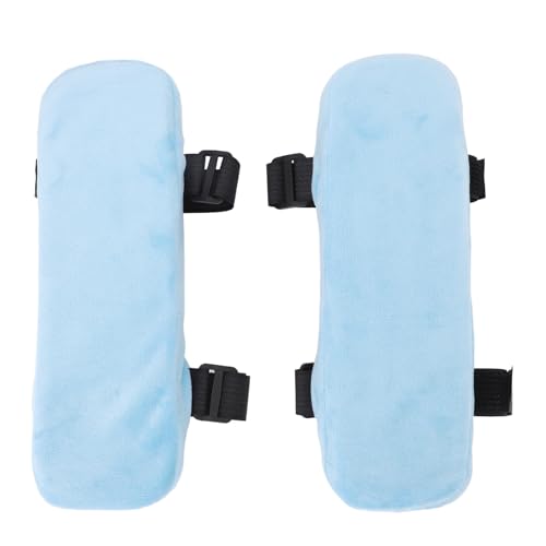 Stuhl Armlehnenpolster Weich bequemer Speicherschaum Office Stuhl Arm Ruhpolster Stuhl Arm Ruhehne für Ellbogen und Unterarme Schearling Stoff 26D Hochdichte Memory Foam (Blau) von ANKROYU