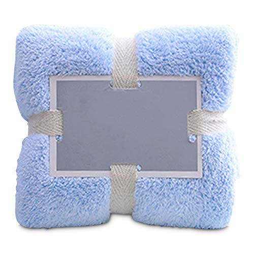 Weiche, flauschige Handtücher aus Korallenvlies, Badezimmerhandtücher, Salonhandtücher, wasserabsorbierend, schnelltrocknend, vielseitig einsetzbar, weiche, fusselfreie Handtücher (Hellblau) von ANKROYU