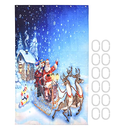 Weihnachtsduschvorhang Urlaub Badezimmer wasserdichte Polyester Nordic Style Bath Vorhang mit Haken für Home Hotel 34,9 x 71,1 Zoll Premium -Qualität von ANKROYU