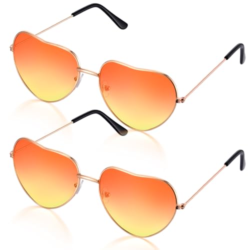 ANLIOTO 2 Stück Herz Sonnenbrille, Rosarote Brille Party Sonnenbrille Herz Brille für Kinder Herren Damen 70er 80er Party Hippie Accessoire ANLIOTO 2 Stück Herz Sonnenbrille, Rosarote Brille Party Sonnenbrille Herz Brille für Kinder Herren Damen 70er 80er Party Hippie Accessoire von ANLIOTO