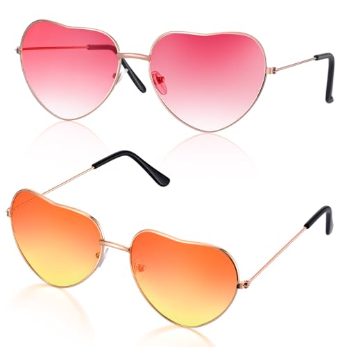 ANLIOTO 2 Stück Rosa Brille Fasching, Brille Orange Party Sonnenbrille Orange Aperol Spritz Kostüm Brille Pink für Herren Damen 70er 80er Party Hippie Accessoire ANLIOTO 2 Stück Rosa Brille Fasching, Brille Orange Party Sonnenbrille Orange Aperol Spritz Kostüm Brille Pink für Herren Damen 70er 80er Party Hippie Accessoire von ANLIOTO
