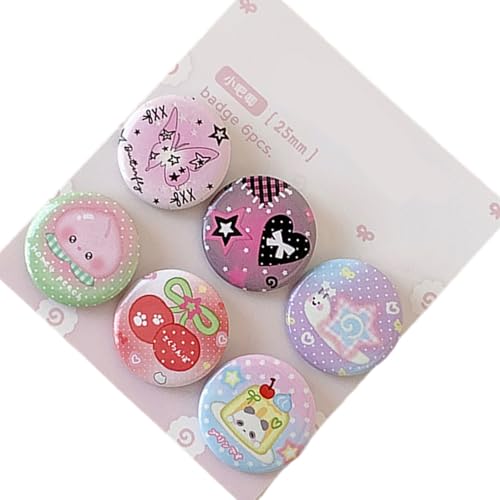 1. 6pcs Cartoon Metall Brosche Stifte Dekorative Abzeichen Für Kinder Erwachsene Kleidung Rucksäcke Hüte Jacken Zubehör Cartoon Emaille Pins von ANMITI