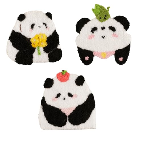 3 PCs Cartoon Panda Iron Auf Flecken Applikationen Flecken Tierreparaturflecken Stickflächen Für Kleidungstaschen Dekoration von ANMITI