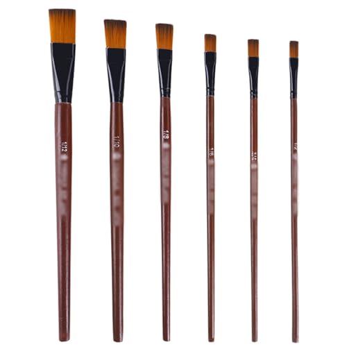 6 PCs Multifunktional Nylon Haarmalerei Pinsel Künstler Farbe Pinsel Set Künstler Farbe Flach Acryl Nylon Haar Acryl Aquarelle von ANMITI