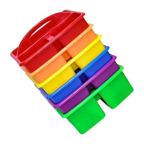 6PCS Stackbarer Speicherkorb Mit Handle 3 Abschnitt Organizer Hülle Tragbarer Speicherbehälter Für Kunstversorgungen Craft Tool Tragbarer Handled Organizer von ANMITI