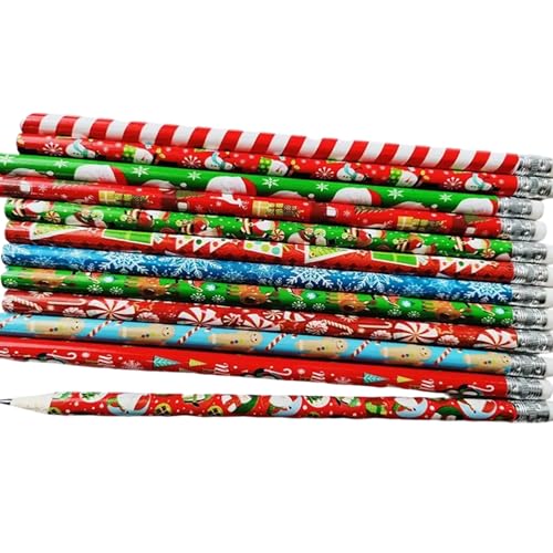 ANMITI 48pcs Cartoon Weihnachtsmotivstifte Mit Radiergummis Holz Zeichnung Bleistift Weihnachtsstrumpffüllungen Für Kinderstudenten Rewars ANMITI 48pcs Cartoon Weihnachtsmotivstifte Mit Radiergummis Holz Zeichnung Bleistift Weihnachtsstrumpffüllungen Für Kinderstudenten Rewars von ANMITI