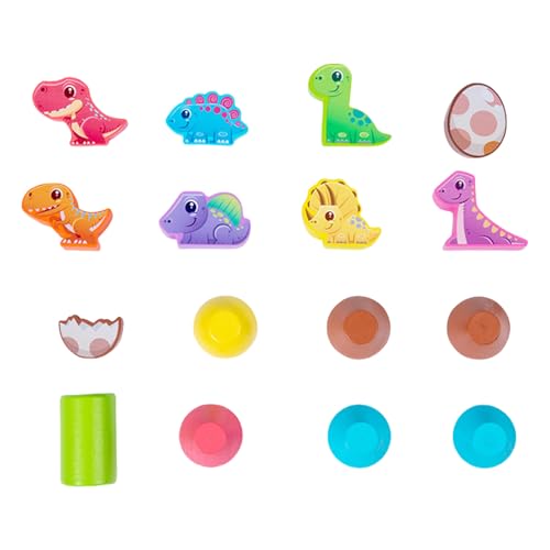 ANMITI Hölzerne Dinosaurier Blockspielzeug Für Kinder Bildungsspielzeug Stapel Und Balancieren des Spielzeugs Für Kleinkind Fine Motor Stapelt Und Ausbalanciert von ANMITI