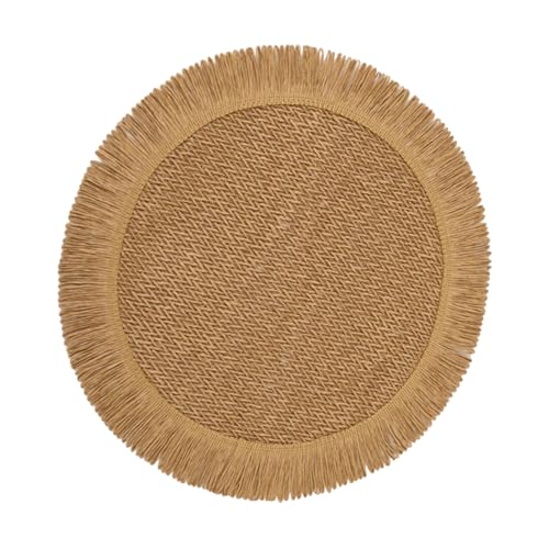 Geflochtene Papier Placemat Quastenkanten Leicht Zum Esstisch Campingpartys Tischmatten Papier Gewebt Geflochtene Papier Placemat Quastenkanten Leicht Zum Esstisch Campingpartys Tischmatten Papier Gewebt von ANMITI