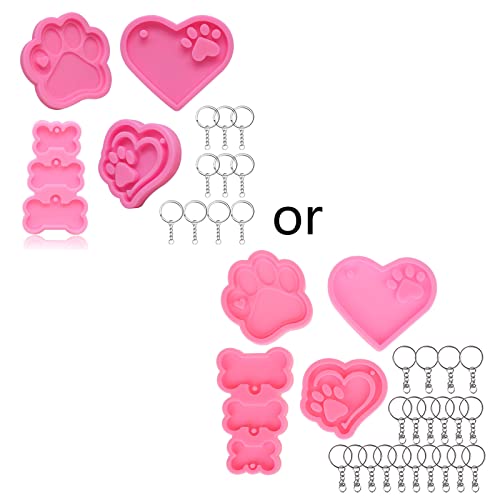 Handgefertigte Halskette Ohrringe UV Harzform Hunde Pfoten Anhänger Silikonform Hunde Pfoten Keychain Gussschimmel Herz Herzhund Hund Knochenform Epoxidharz Harz von ANMITI