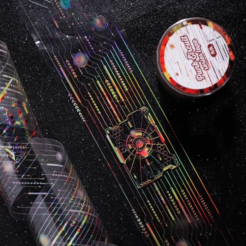 Punk Circuit Design Scrapbooking Aufkleber Klares Wasserdichtes Tierklebeband Für Journals Diaries Craft Pet Transparent Aufkleber von ANMITI