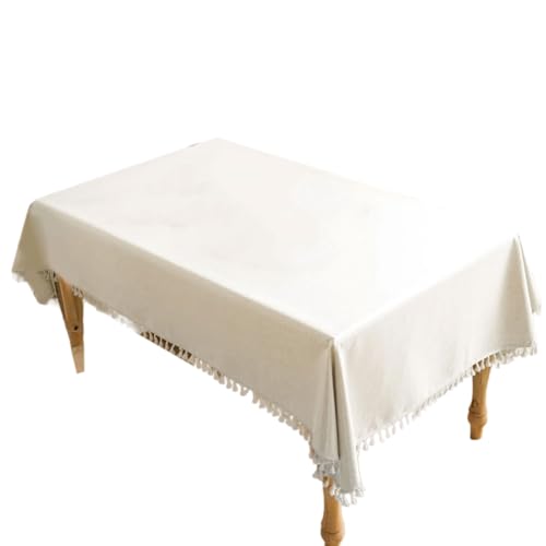 Rechteckige Tischdecke Mit Quasten Weiche Baumwollwäsche Mischtischabdeckungen Für Küchen Und Außenverwendung 140 X 90 cm von ANMITI