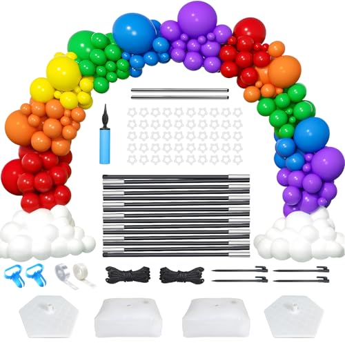 ANMITU Verstellbarer Ballonbogen-Ständer-Set, 3 m breit x 2,7 m hoch, mit Wasser befüllbarer Basis, für Hochzeiten, Geburtstage, Babypartys, Abschlussfeiern, Partys (ohne Luftballons) von ANMITU