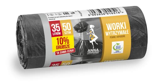 ANNA ZARADNA 10% Dicker Müllbeutel Reißfest Haltbar 35l | 50 Stück - 1 Rolle | Müllsack Mülltüte Abfallsäcke für Den Hausmüll Büro aus dicker HDLD-Regranulatfolie Farbe: Schwarz, ST-AZ-010516 ANNA ZARADNA 10% Dicker Müllbeutel Reißfest Haltbar 35l | 50 Stück - 1 Rolle | Müllsack Mülltüte Abfallsäcke für Den Hausmüll Büro aus dicker HDLD-Regranulatfolie Farbe: Schwarz, ST-AZ-010516 von Anna Zaradna