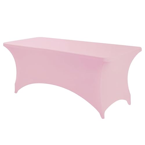 ANNAFRIS Spandex Tischdecke 6 Feet, 183x76x76cm Elastische Bezug für Massageliege, Tischabdeckung für Hochzeiten, Bankette, Partys Waschbar, Knitterfrei(Rosa) von ANNAFRIS