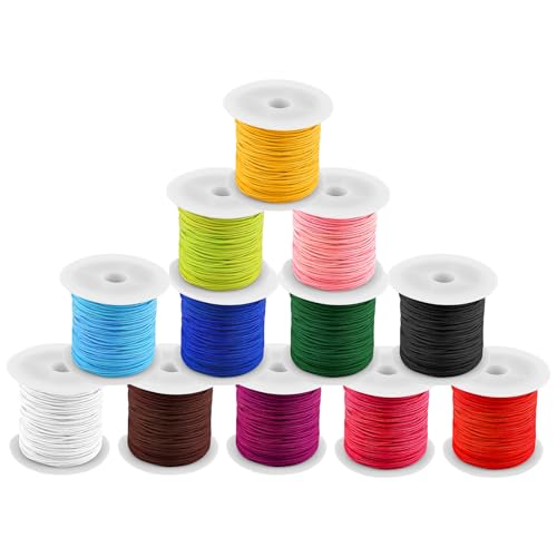 ANNASAMDO 12 Rollen Nylonschnur, Nylonfaden Nylonband Perlenschnur Knotenschnur Bänder Armband Schnur 20mx0, 8 mm für DIY Armbänder Halskette Schmuckherstellung Freundschaftsbänder Handwerk Basteln ANNASAMDO 12 Rollen Nylonschnur, Nylonfaden Nylonband Perlenschnur Knotenschnur Bänder Armband Schnur 20mx0, 8 mm für DIY Armbänder Halskette Schmuckherstellung Freundschaftsbänder Handwerk Basteln von ANNASAMDO