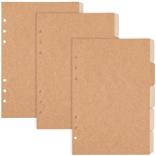 ANNASAMDO 3 Sätze 15 Blätt A5 Kraftpapier Ordner Trennblätter Register Registerkarten 6 Löcher Ringregisterseite Für Ringbuch Planer Notizbuch 20.8x15cm, Loch: 5mm ANNASAMDO 3 Sätze 15 Blätt A5 Kraftpapier Ordner Trennblätter Register Registerkarten 6 Löcher Ringregisterseite Für Ringbuch Planer Notizbuch 20.8x15cm, Loch: 5mm von ANNASAMDO