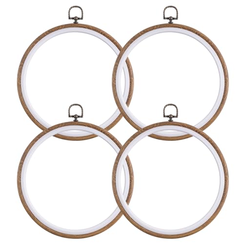 ANNASAMDO 4 Stück Stickrahmen, 22CM Stickring Embroidery Hoop Stickerei Kit Kreuzstich Ring Stick set Rund für Handwerk Nähen von ANNASAMDO