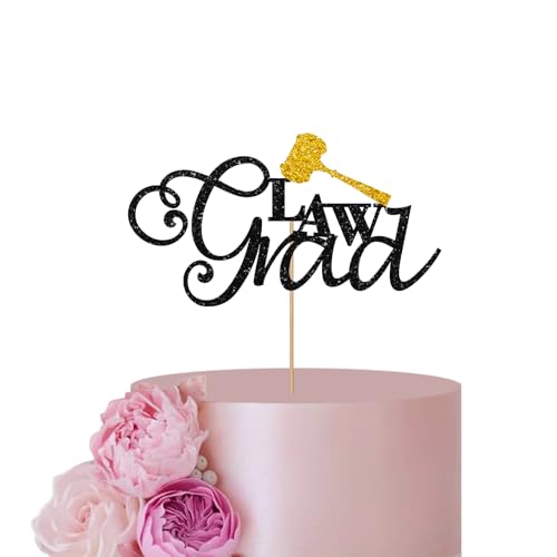 Gold & Schwarz Law Grade Cake Topper für Jurastudenten Abschluss Party Dekor, Glitzer Anwalt Graduierung/Congrats Grad Motto Party Dekorationen Gold & Schwarz Law Grade Cake Topper für Jurastudenten Abschluss Party Dekor, Glitzer Anwalt Graduierung/Congrats Grad Motto Party Dekorationen von ANNATZQ