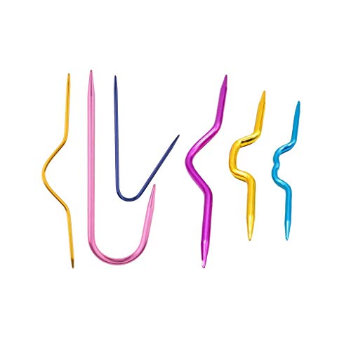 ANNIUP 6 Stück Aluminium Garn Maschenhalter Kabel Stricknadeln für Stricken Hinweis (zufällige Farbe) von ANNIUP