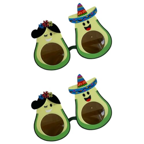 ANNIUP Zwei Paar grüne frische Avocado- Brillen, niedlich schrullig Party Dekoration Obst Form Brillen, Party Brille, dekorative Brillen, Foto Requisiten ANNIUP Zwei Paar grüne frische Avocado- Brillen, niedlich schrullig Party Dekoration Obst Form Brillen, Party Brille, dekorative Brillen, Foto Requisiten von ANNIUP