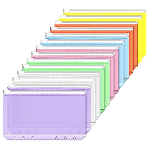 ANNJUC 14 StüCk Ordnertaschen A6 GrößE 6 LöCher Ordner ReißVerschlussordner Wasserdichte Pvc-Lose-Blatt- für 6-Ringbuch-Notizbuch ANNJUC 14 StüCk Ordnertaschen A6 GrößE 6 LöCher Ordner ReißVerschlussordner Wasserdichte Pvc-Lose-Blatt- für 6-Ringbuch-Notizbuch von ANNJUC