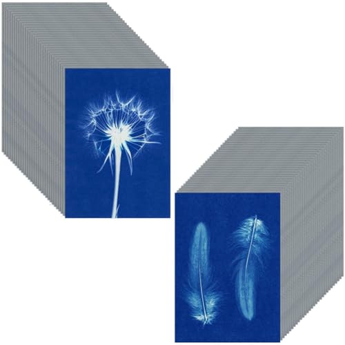 ANNJUC 60 Blatt Sonnendruckpapier Cyanotypie-Papier-Set, A6 Sonnenkunstpapier mit 1 Kunststoffwerkzeug für Sonnendruck, Solarpapier ANNJUC 60 Blatt Sonnendruckpapier Cyanotypie-Papier-Set, A6 Sonnenkunstpapier mit 1 Kunststoffwerkzeug für Sonnendruck, Solarpapier von ANNJUC
