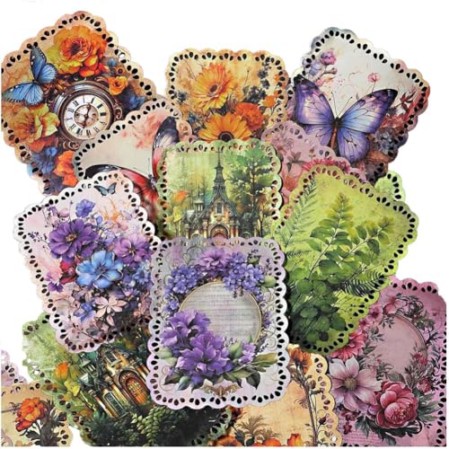 ANNJUC 80 Blatt Scrapbook-Papier in Blumenform, Vintage-Decoupage-Papier für Junk-Journal-Zubehör, Ästhetisches Dekorpapier ANNJUC 80 Blatt Scrapbook-Papier in Blumenform, Vintage-Decoupage-Papier für Junk-Journal-Zubehör, Ästhetisches Dekorpapier von ANNJUC