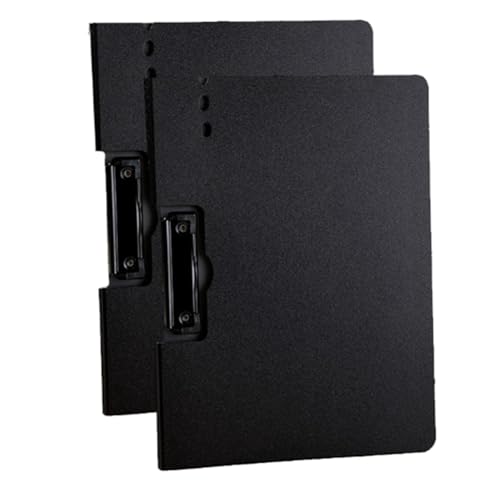 ANNJUC Faltbares Klemmbrett im A4-Format, Schwarze Klemmbrettmappe, Klemmbrettmappe Aus Kunststoff mit Einband, Nicht Gelochter Ordner, Briefpapiermappe, Verwendet in Schulen und Geschäftsbüros von ANNJUC